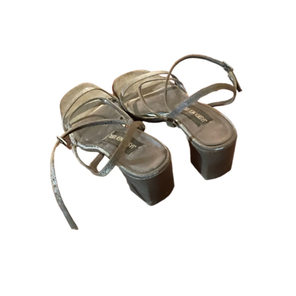 Metallic Gray Strappy Sandal-188